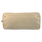 PRADA Handbag leather Beige Ivory Gold Metal Vitterodino Triangle With logo