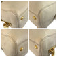 PRADA Handbag leather Beige Ivory Gold Metal Vitterodino Triangle With logo