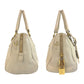 PRADA Handbag leather Beige Ivory Gold Metal Vitterodino Triangle With logo