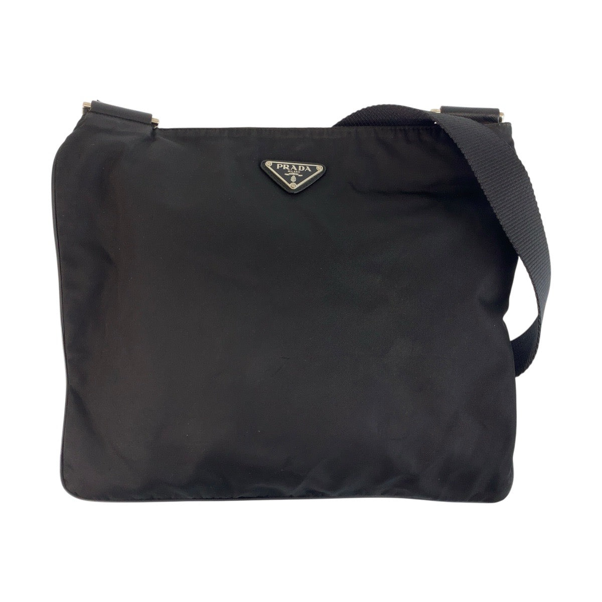 PRADA Shoulder Bag Nylon black Test Triangle With logo