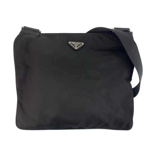 PRADA Shoulder Bag Nylon black Test Triangle With logo