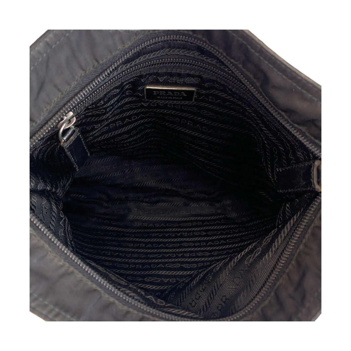 PRADA Shoulder Bag Nylon black Test Triangle With logo