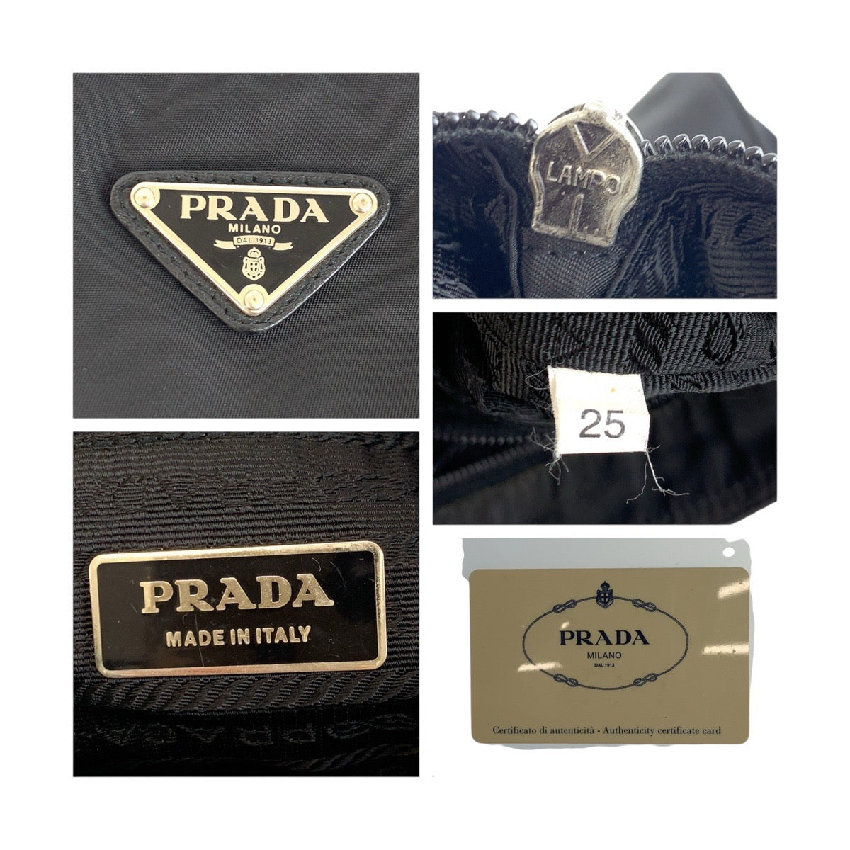 PRADA Shoulder Bag Nylon black Test Triangle With logo