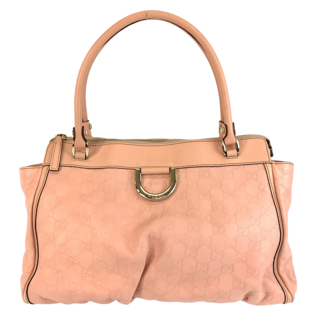 GUCCI Tote Bag 189831 leather Pink Gold Metal Tote Bag Shoulder Bag Abby Guccissima Women Used Authentic