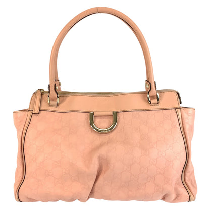 GUCCI Tote Bag 189831 leather Pink Gold Metal Tote Bag Shoulder Bag Abby Guccissima Women Used Authentic