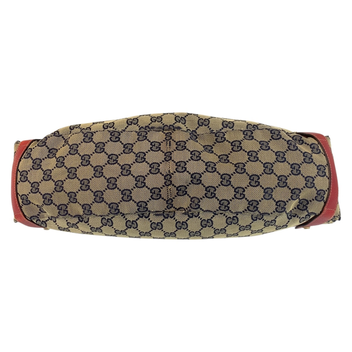 GUCCI Tote Bag 130736 GG canvas Gray Red Gold Metal Abbey