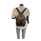 PRADA Backpack BZ0001 Nylon Khaki Gray Black Silver Metal Test Triangle With logo