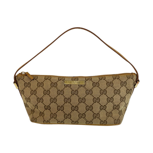 GUCCI Handbag 039 1103 GG canvas Beige Brown Gold Metal