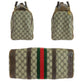 GUCCI Handbag GG Supreme canvas, leather Beige Brown Gold Metal Old Gucci Shelly Line Women Used Authentic