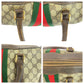 GUCCI Handbag GG Supreme canvas, leather Beige Brown Gold Metal Old Gucci Shelly Line Women Used Authentic