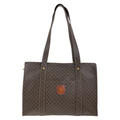 CELINE Tote Bag MC98/2 PVC Brown Gold Metal Tote Bag Shoulder Bag Macadam Women Used Authentic