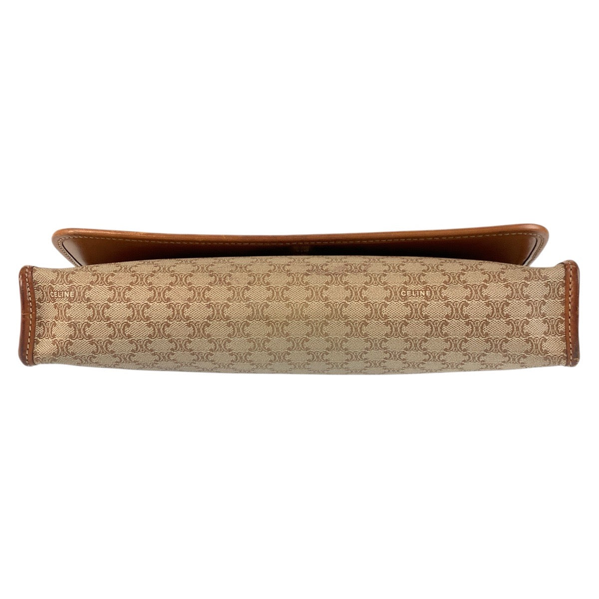CELINE Clutch bag M08 PVC, Leather Brown Gold Metal Clutch bag business bag Macadam Women Used Authentic