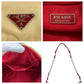 PRADA Shoulder Bag Nylon, Leather Beige Red SilverMetal Shoulder Bag accessory pouch Triangle With logo Women Used Authentic