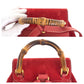 GUCCI Backpack 003 2034 0030 Suede Red Gold Metal Bamboo