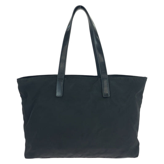 PRADA Tote Bag Nylon Black SilverMetal Test Triangle With logo