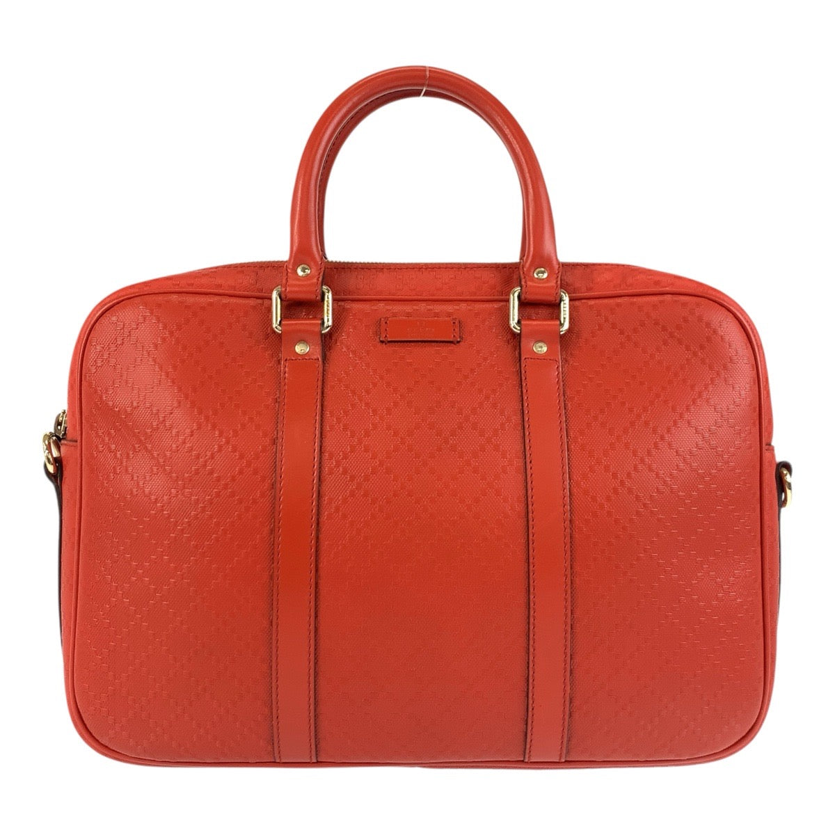 GUCCI Business bag 344357 leather Red Gold Metal Business bag Briefcase Unisex Diamante mens Used Authentic