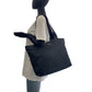 PRADA Tote Bag Nylon Black SilverMetal Tote Bag Shoulder Bag Test Triangle With logo Women Used Authentic