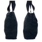PRADA Tote Bag Nylon Black SilverMetal Tote Bag Shoulder Bag Test Triangle With logo Women Used Authentic