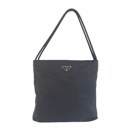 PRADA Tote Bag Nylon Black SilverMetal Test Triangle With logo