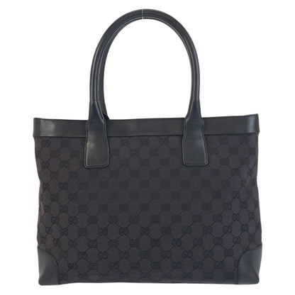 GUCCI Tote Bag 002 1119 GG canvas, leather Black black Tote Bag Shoulder Bag Women Used Authentic