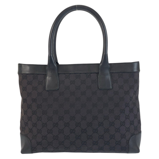 GUCCI Tote Bag 002 1119 GG canvas, leather Black black Tote Bag Shoulder Bag Women Used Authentic