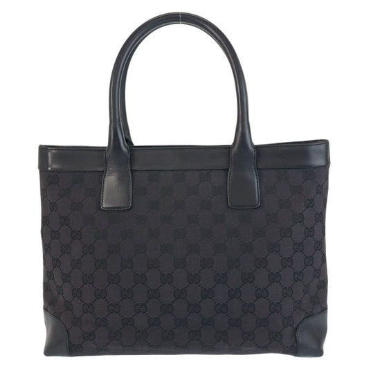 GUCCI Tote Bag 002 1119 GG canvas, leather Black black Tote Bag Shoulder Bag Women Used Authentic