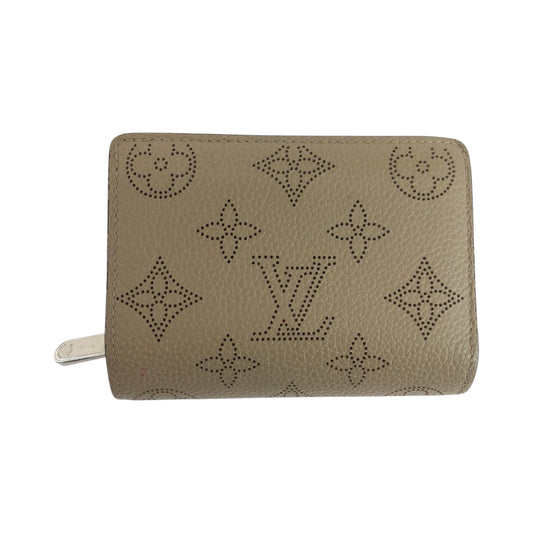 LOUIS VUITTON Bifold Wallet M80817 leather Galle Beige SilverMetal Folding wallet Compact wallet Monogram Mahina Portefeuille Claire Women Used Authentic