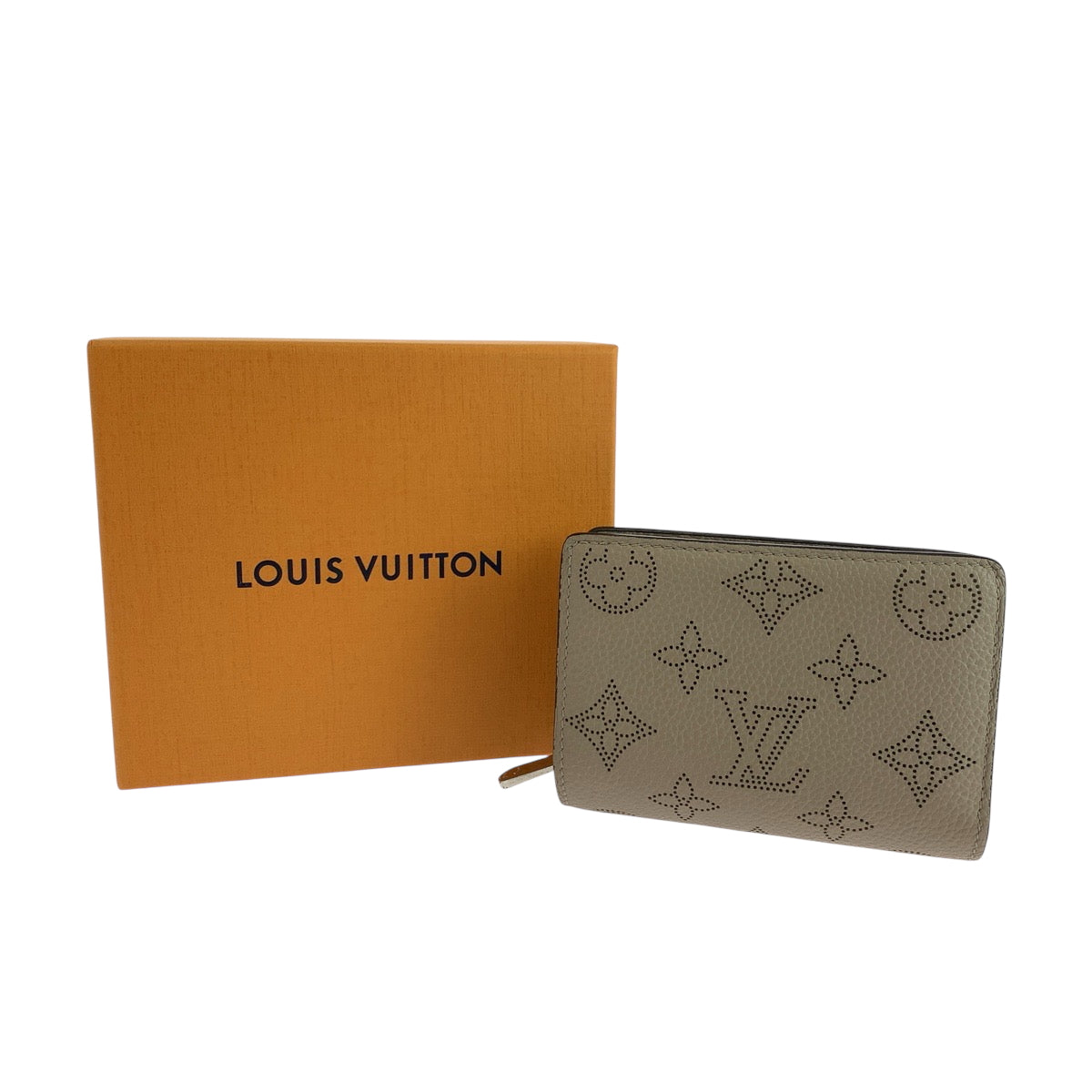 LOUIS VUITTON Bifold Wallet M80817 leather Galle Beige SilverMetal Folding wallet Compact wallet Monogram Mahina Portefeuille Claire Women Used Authentic