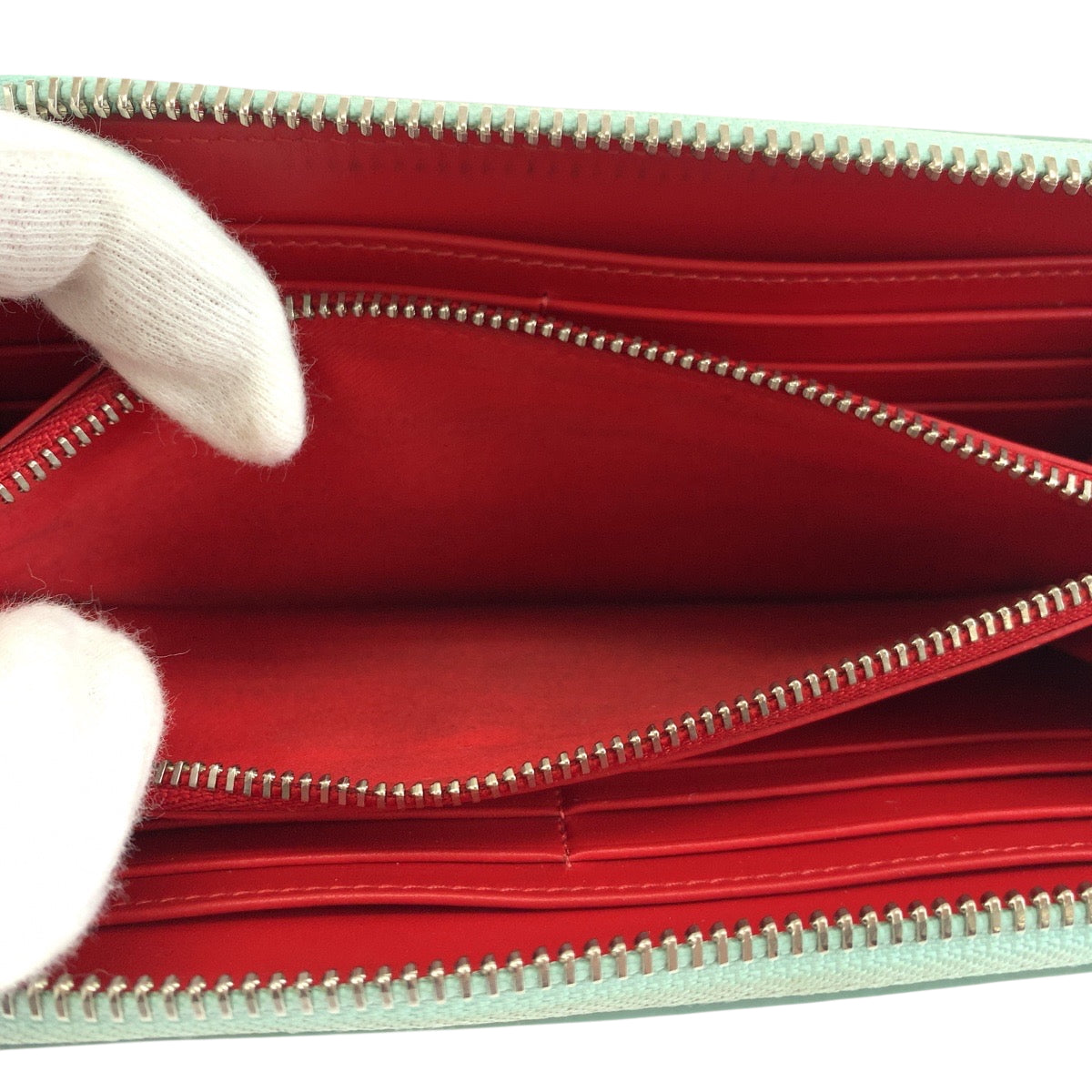 Christian Louboutin Long Wallet Purse leather Blue Multicolor SilverMetal Panettone