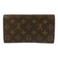 LOUIS VUITTON Long Wallet Purse M61215 PVC Brown Gold Metal Monogram Porte Tresor International