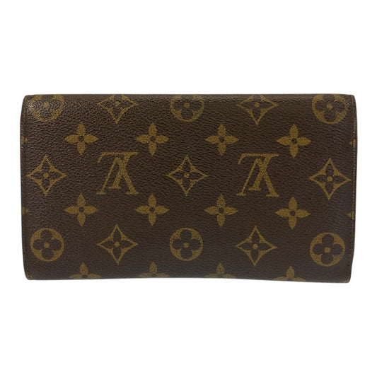 LOUIS VUITTON Long Wallet Purse M61215 PVC Brown Gold Metal Monogram Porte Tresor International
