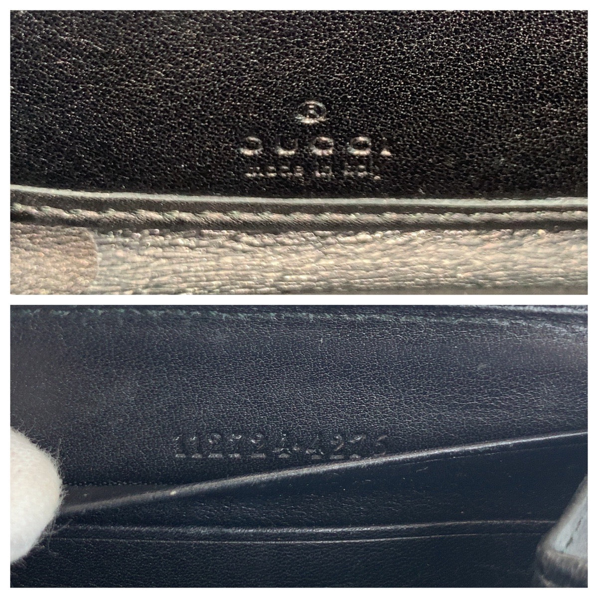 GUCCI Long Wallet Purse 112724 leather Black GoldMetal Long Wallet Purse Guccisima Women Used Authentic