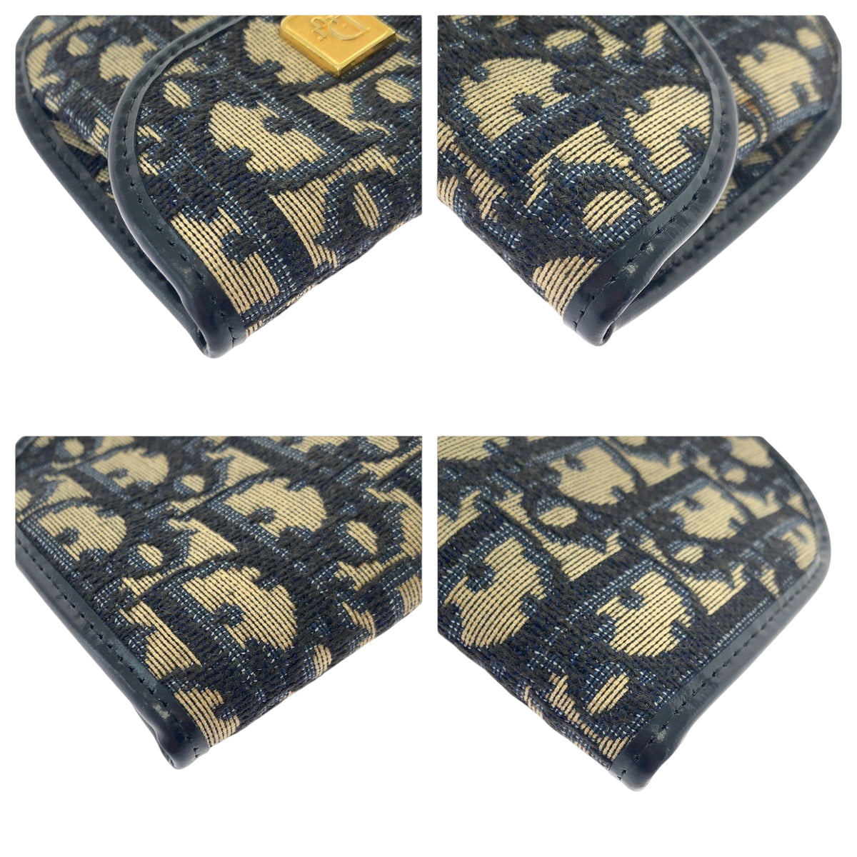 Dior Coin case canvas Navy Trotter