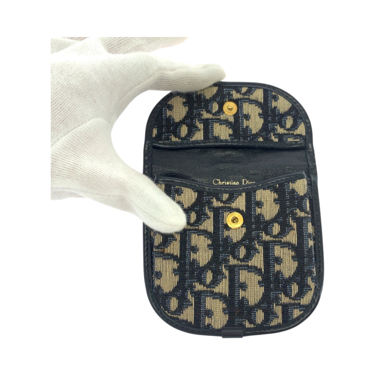 Dior Coin case canvas Navy Trotter