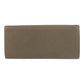PRADA Long Wallet Purse leather Greige Gold Metal Long Wallet Purse logo Women Used Authentic