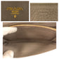 PRADA Long Wallet Purse leather Greige Gold Metal Long Wallet Purse logo Women Used Authentic