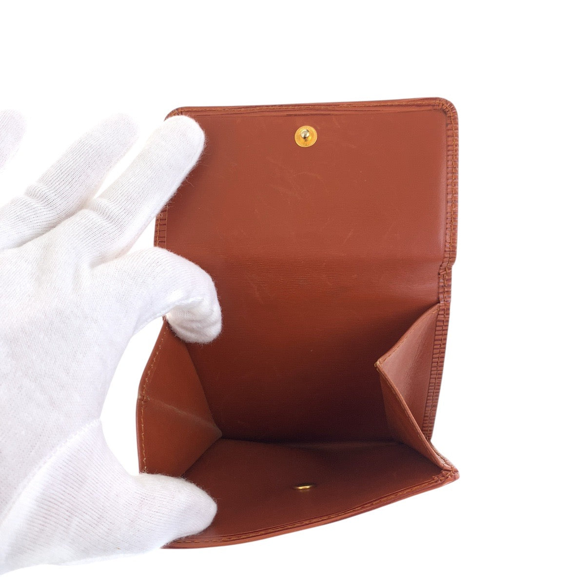 LOUIS VUITTON Tri-fold wallet M63483 leather Kenya Brown Brown Gold Metal Folding Wallet Compact Wallet Epi Porto Monevier Cartes Crdit Women Used Authentic