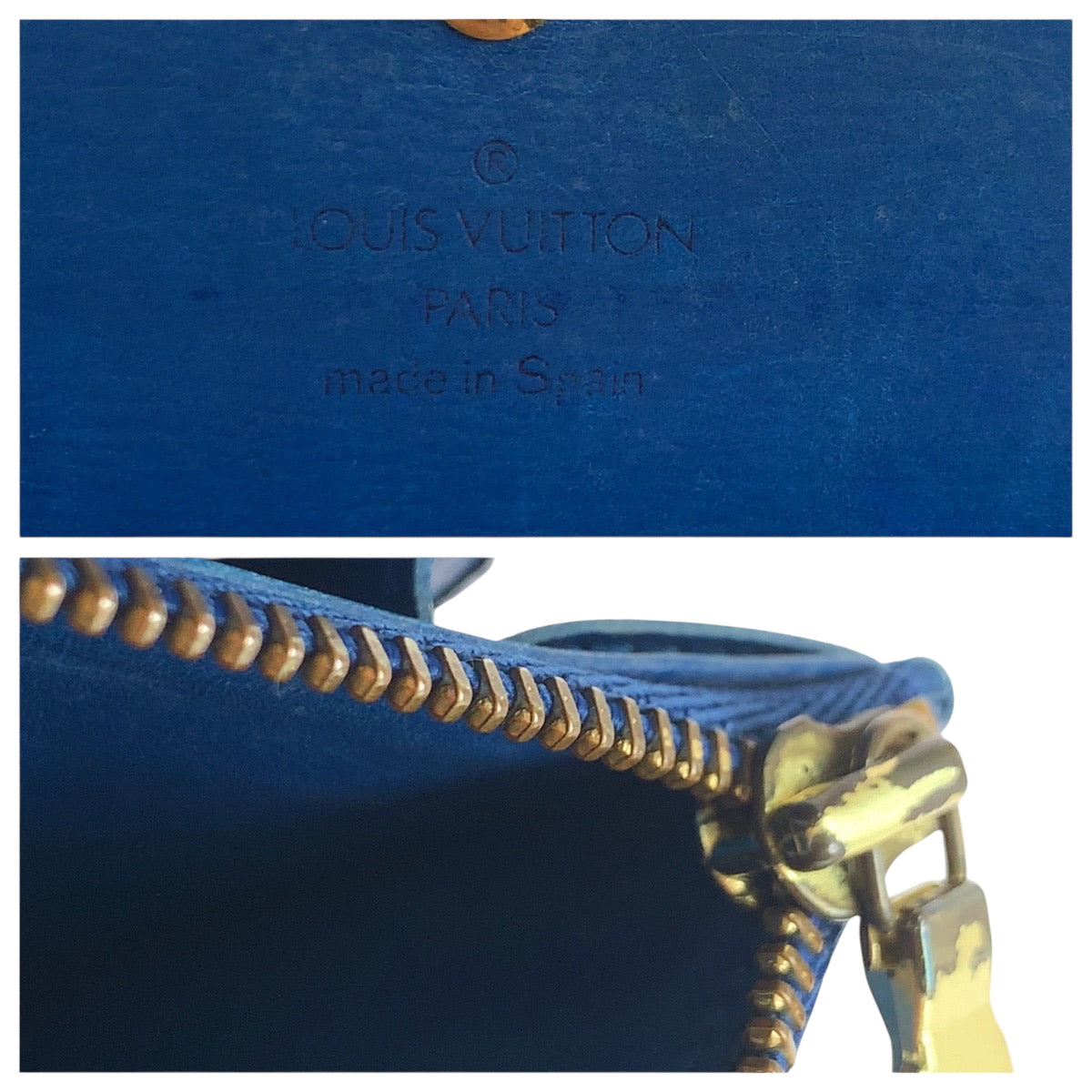 LOUIS VUITTON Long Wallet Purse M6359G Epi Leather Blue GoldMetal Long Wallet Purse Epi Porto Monnet Credit Women Used Authentic