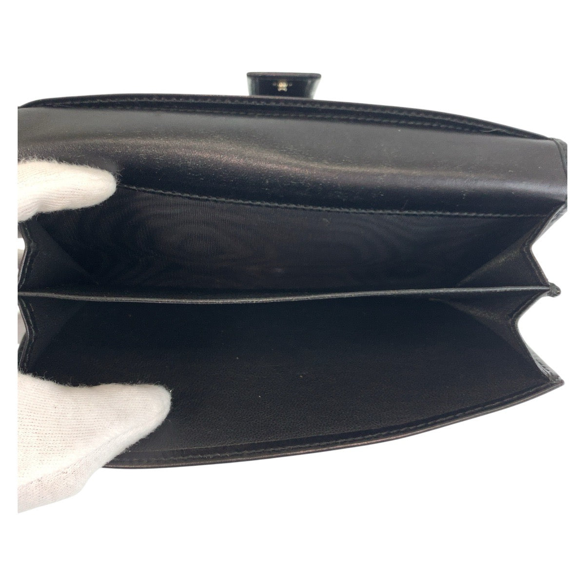 GUCCI Long Wallet Purse 112715 leather Black GoldMetal Long Wallet Purse Guccisima Women Used Authentic