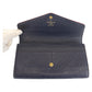LOUIS VUITTON Long Wallet Purse M62125 leather Navy Gold Metal Long Wallet Purse Monogram Unplant Portefeuille Sarah Women Used Authentic