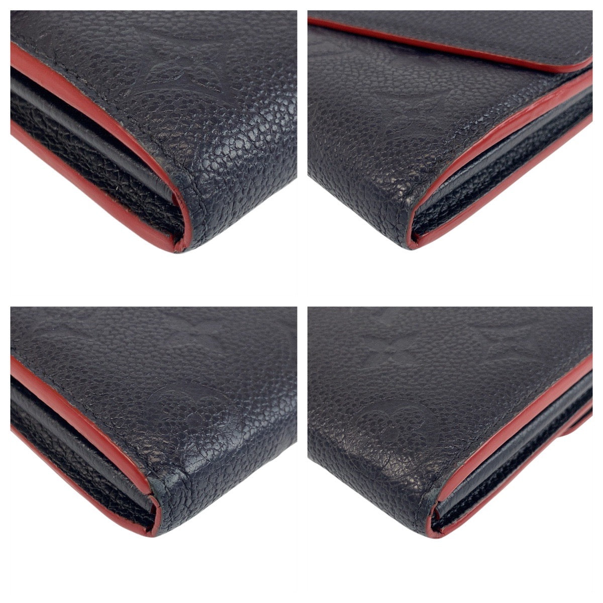 LOUIS VUITTON Long Wallet Purse M62125 leather Navy Gold Metal Long Wallet Purse Monogram Unplant Portefeuille Sarah Women Used Authentic