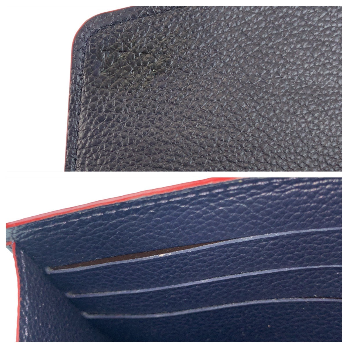 LOUIS VUITTON Long Wallet Purse M62125 leather Navy Gold Metal Long Wallet Purse Monogram Unplant Portefeuille Sarah Women Used Authentic