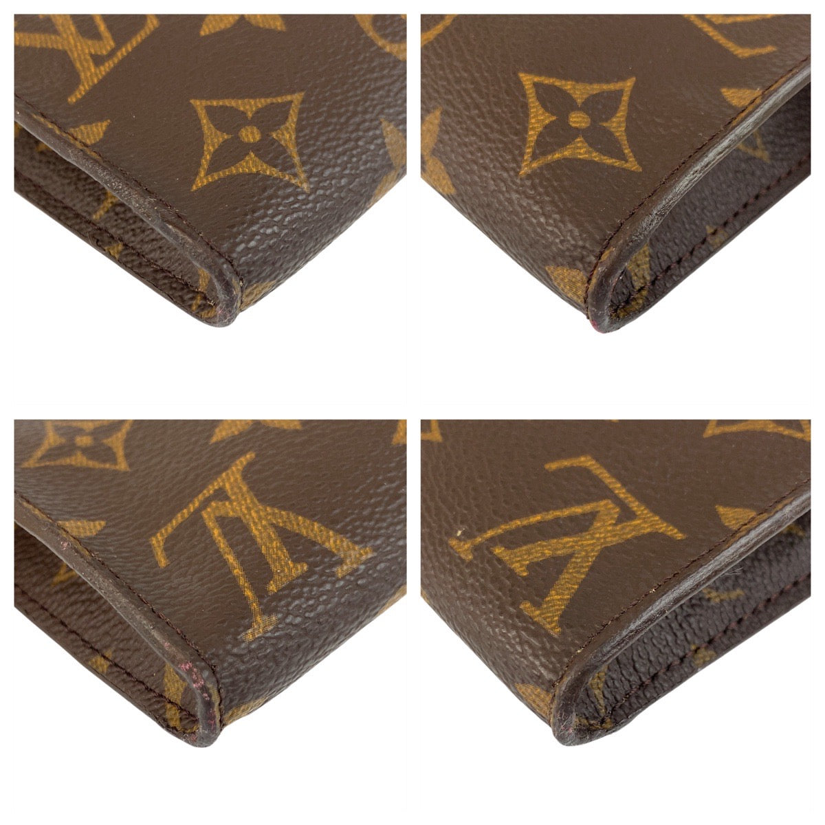 LOUIS VUITTON Pouch M51970 PVC Brown Gold Metal Pouch pouch Monogram Pochette Compact Tool Women Used Authentic