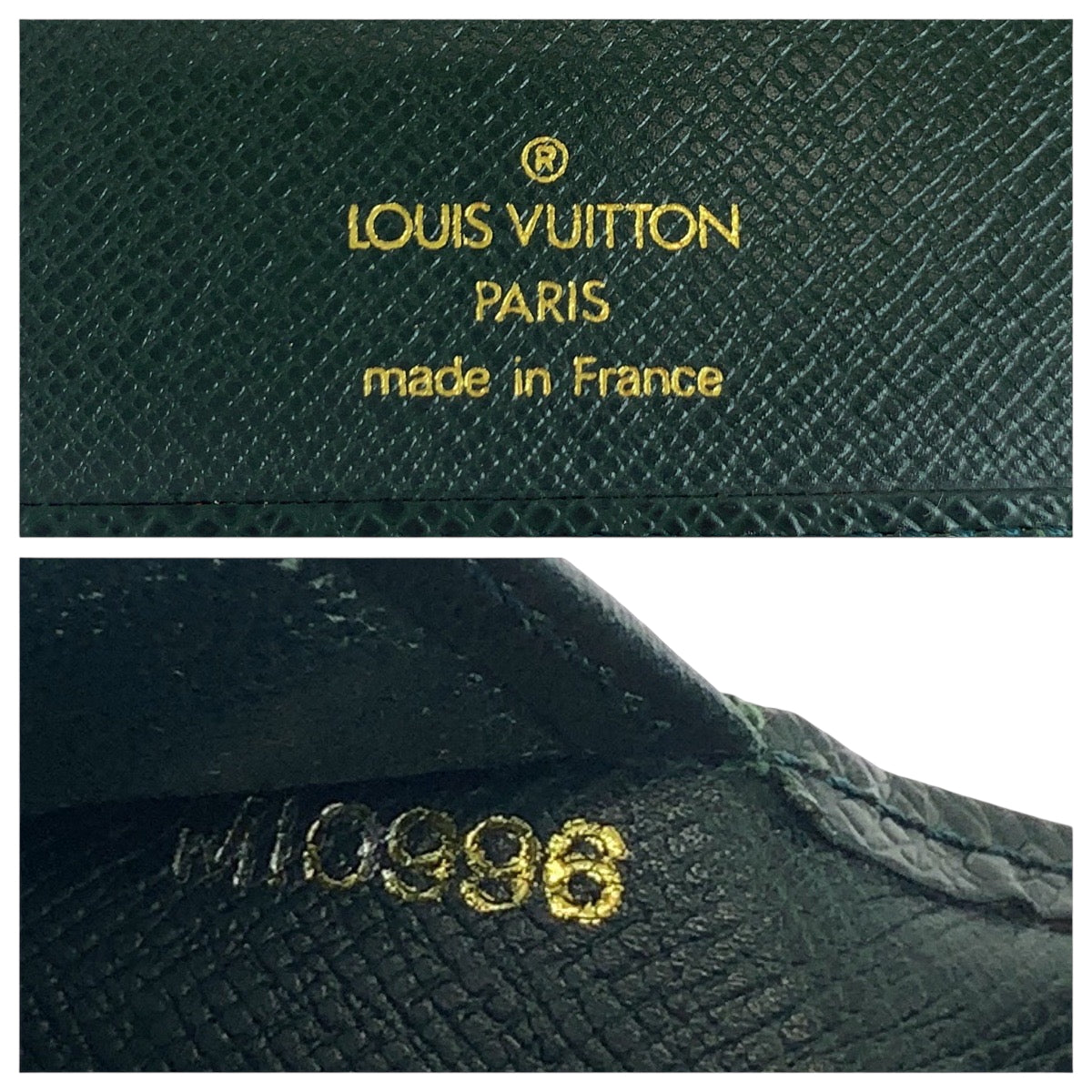LOUIS VUITTON Long Wallet Purse M30404  Taiga Episea Green Long Wallet Purse Taiga Porto 14 Cult Credit mens Used Authentic
