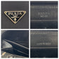 PRADA Long Wallet Purse Nylon Black SilverMetal Long Wallet Purse Test Triangle With logo Women Used Authentic