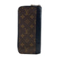 LOUIS VUITTON Long Wallet Purse M60109 PVC, Leather Brown Black SilverMetal Long Wallet Purse Monogram macacer Zippy Wallet Vertical mens Used Authentic