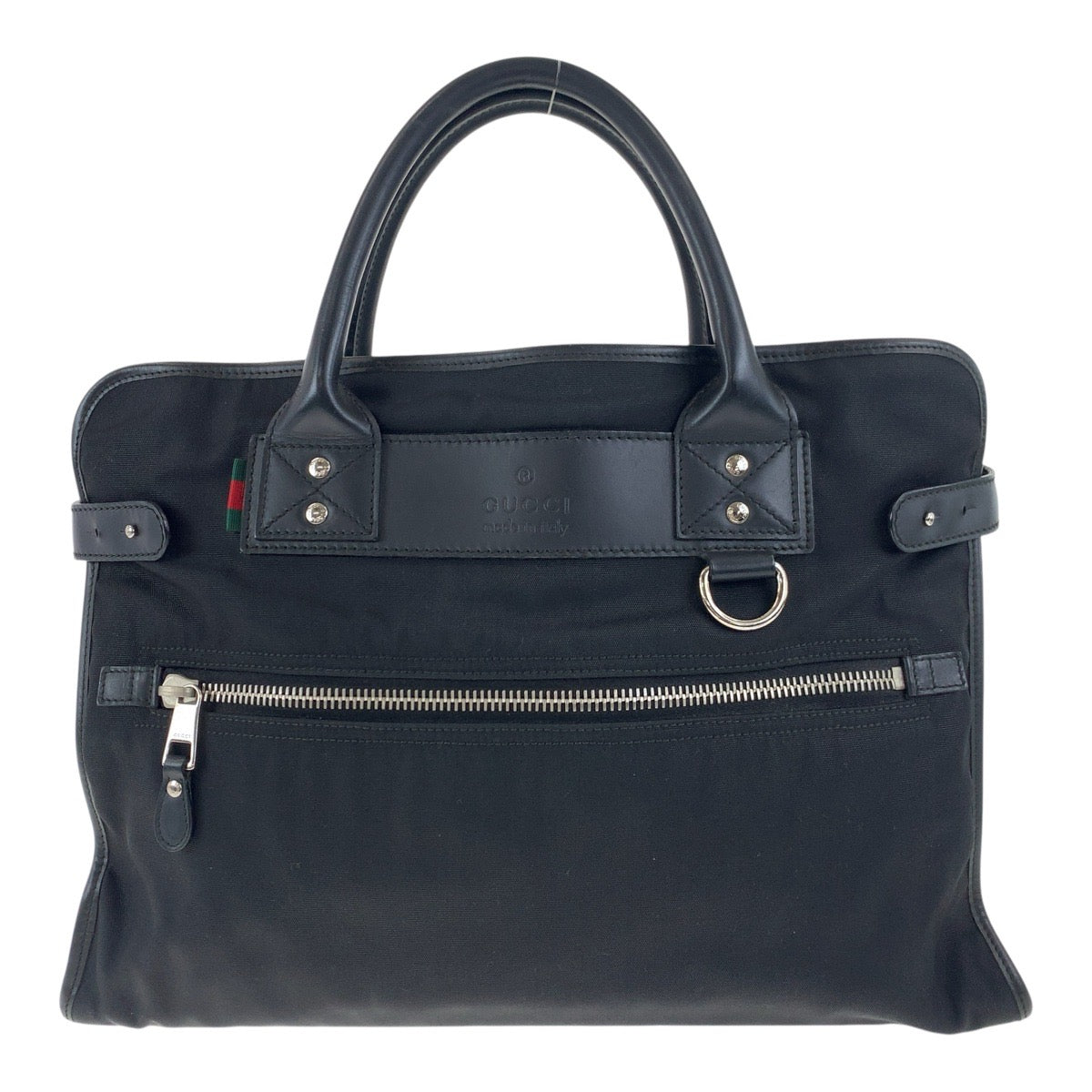 GUCCI Business bag 246410 Nylon Black SilverMetal Sherry line