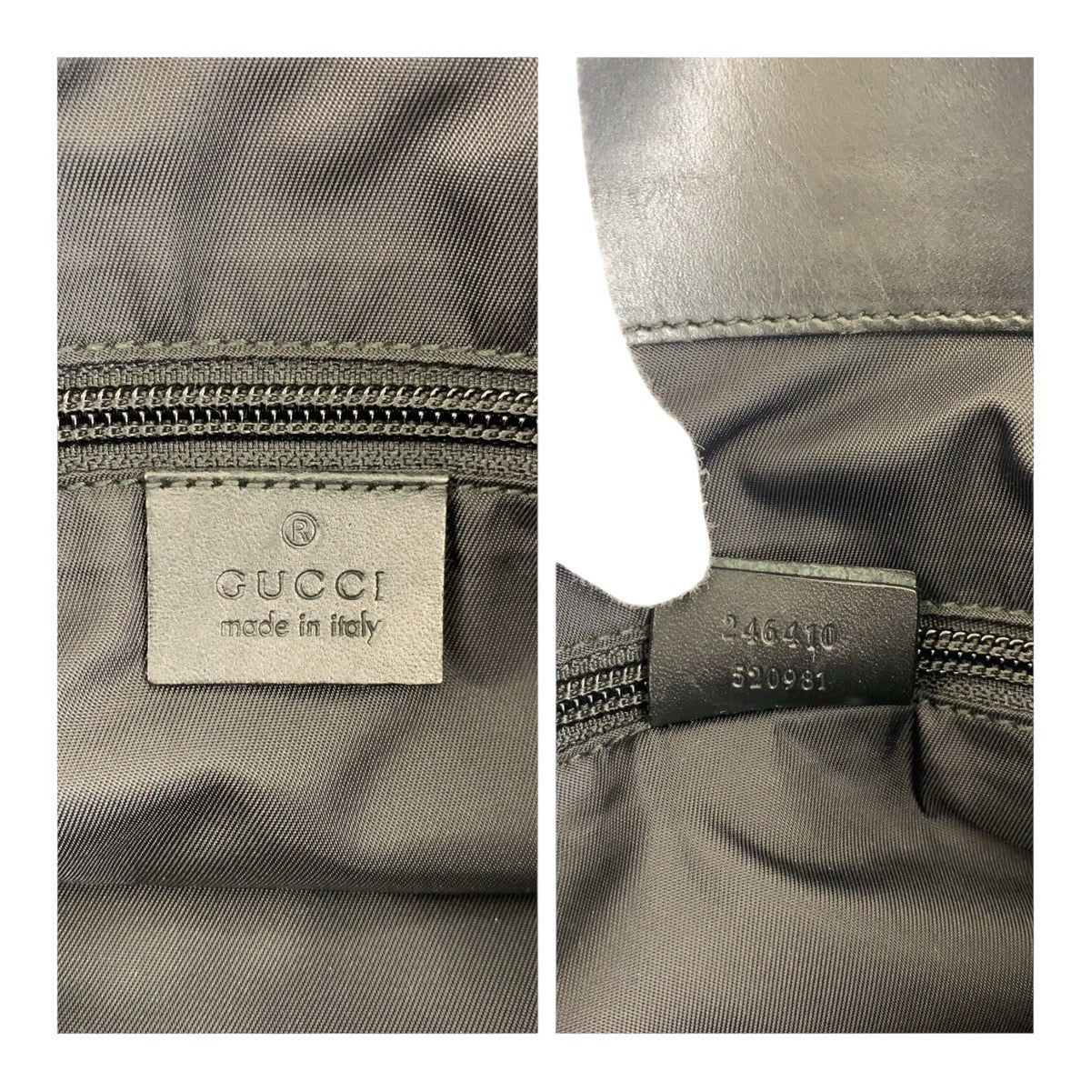 GUCCI Business bag 246410 Nylon Black SilverMetal Sherry line