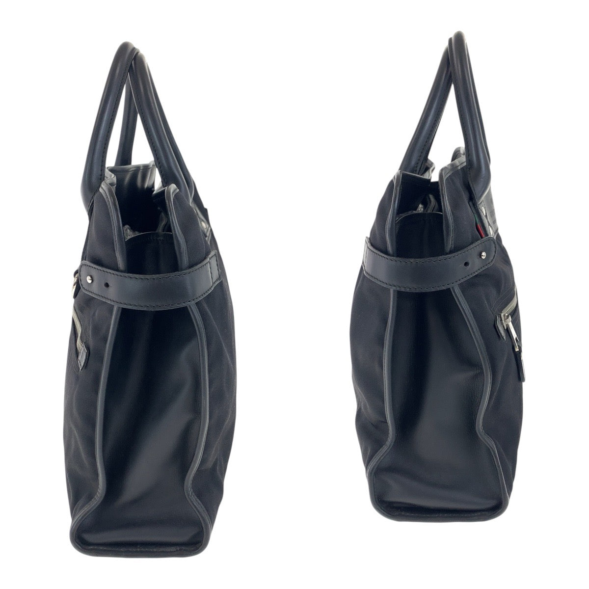 GUCCI Business bag 246410 Nylon Black SilverMetal Sherry line