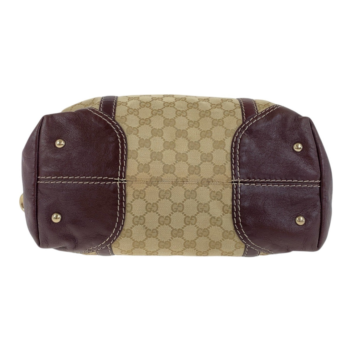 GUCCI Handbag 189892 GG canvas Beige Brown Gold Metal